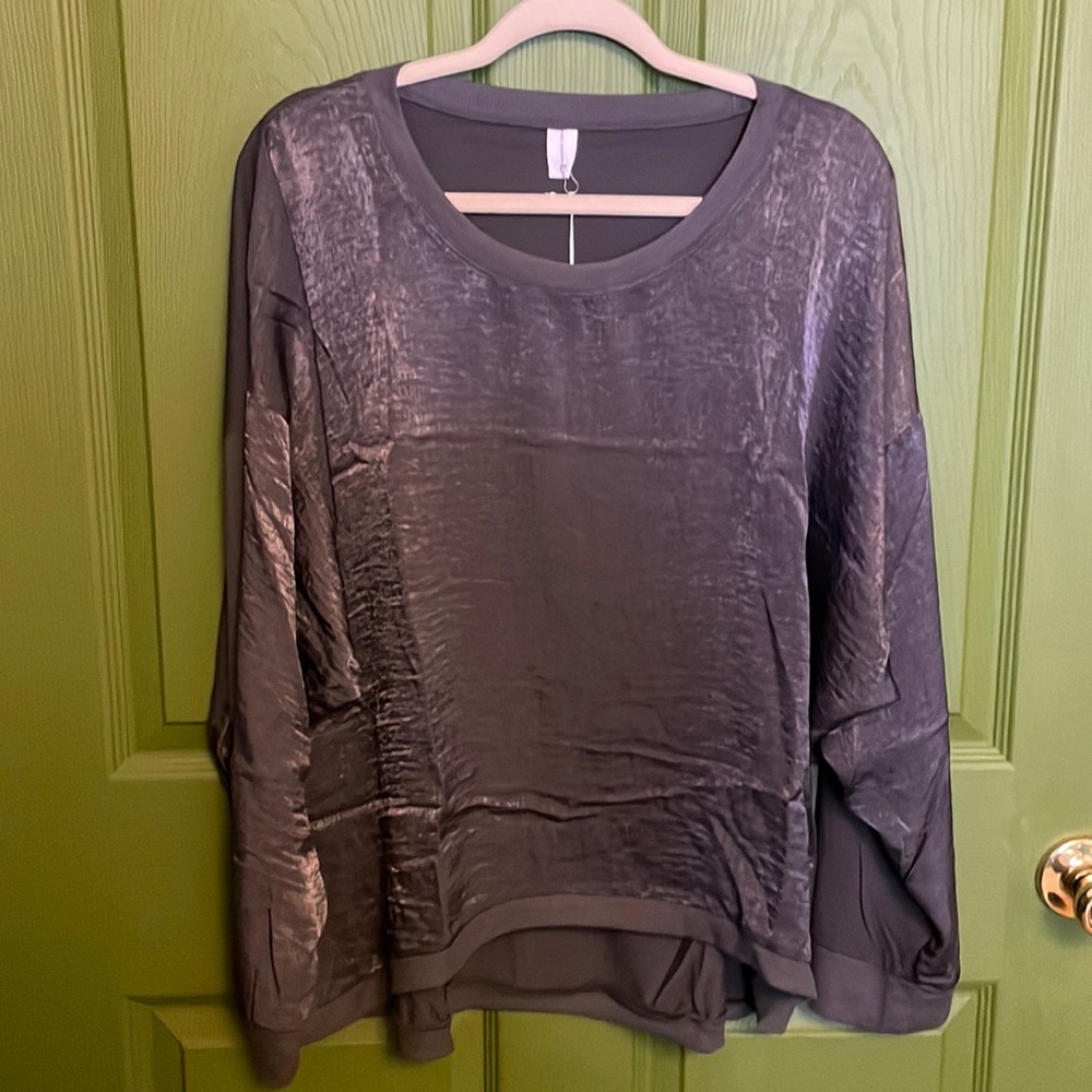 BARE NECESSITIES Rise and Shine Satin and Jersey Pullover